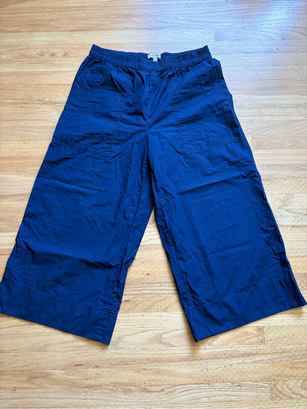 Banana Republic Navy Wide-Leg Pull-On Pants